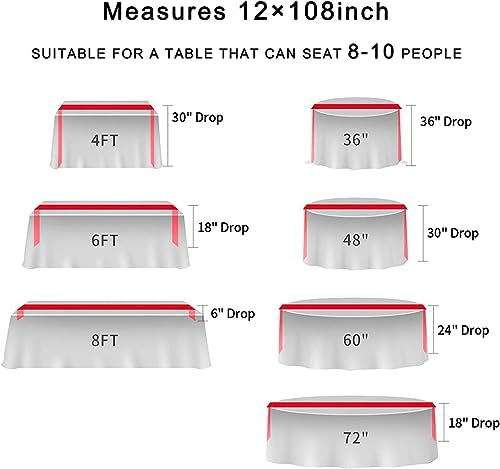 12 Pack Black Sequin Table Runners 12x108 Inch
