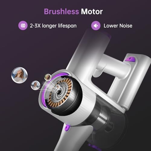 Fabuletta Cordless Vacuum Cleaner 500W Lightweight with 50 Min Battery