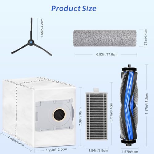 10 Pcs Replacement Kit for Ecovacs Deebot X8 Pro Omni Vacuum Cleaner