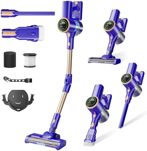 Cordless Vacuum Cleaner with 180 Bendable Wand and Touch Screen