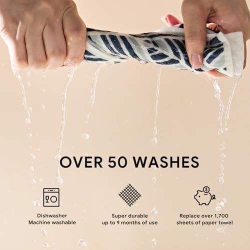 RECYCO 4-Pack Oversized Swedish Dishcloths for Kitchen
