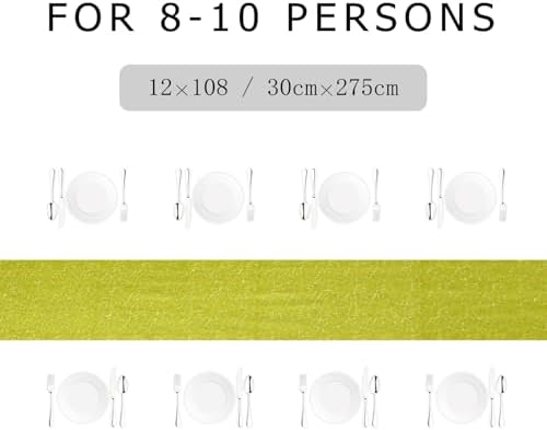 DUOBAO 12x108 Sequin Table Runner - Sparkly Lime Green Decor