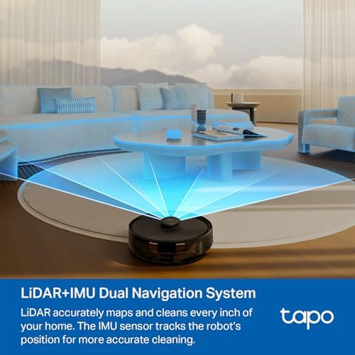 Tapo LiDAR Smart Navigation Robot Vacuum and Mop with Self-Emptying Dock
