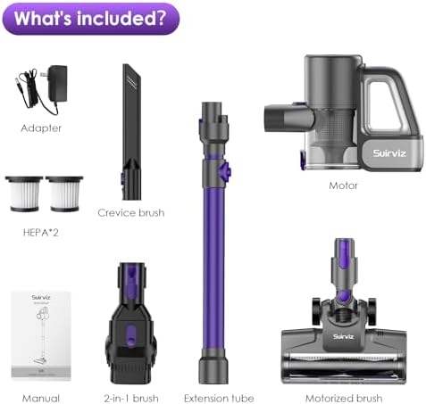 Suirviz Cordless Vacuum Cleaner with 40KPA Suction
