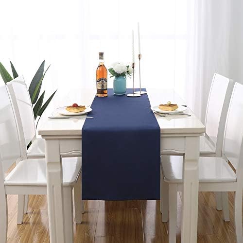 DUALIFE Navy Table Runner 14x72 Inch 2 Pieces