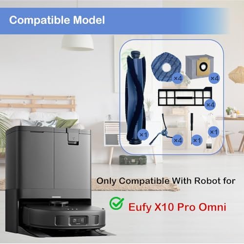 19 Pcs Replacement Parts for eufy X10 Pro Omni Vacuum Kit