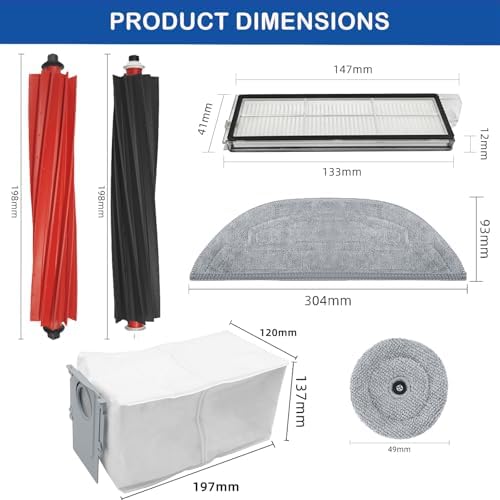 LUZMQ Replacement Parts for Roborock S8 MaxV Ultra 16 Pack