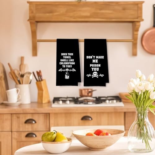 Funny Kitchen Towels Set of 2 with Sarcastic Quotes