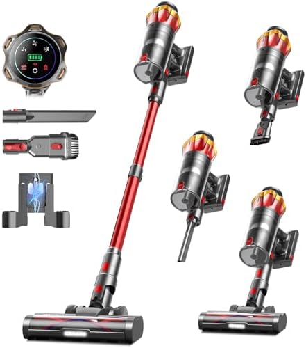 Cordless Vacuum Cleaner with 580W Power and OLED Touch Screen
