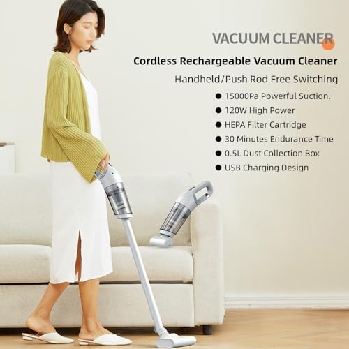 Aoun Cordless Stick Vacuum Cleaner with 15000Pa Suction