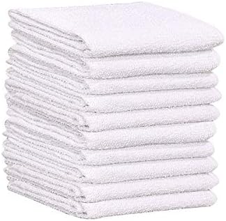 GOLD TEXTILES 60 PC White Cotton Blend Bar Mop Towels
