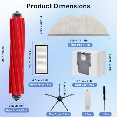 21 Pcs Roborock Q7 Q7 Max Vacuum Parts Replacement Kit