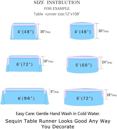 ShinyBeauty Yellow Sequin Table Runner 12x108 Inch