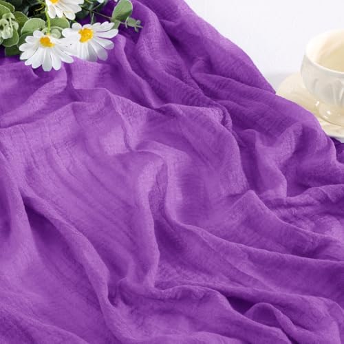 Santaben Purple Cheese Cloth Table Runner 120 Inch