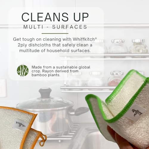 Whiffkitch Dishcloths Towels 6 Pack Multi Color