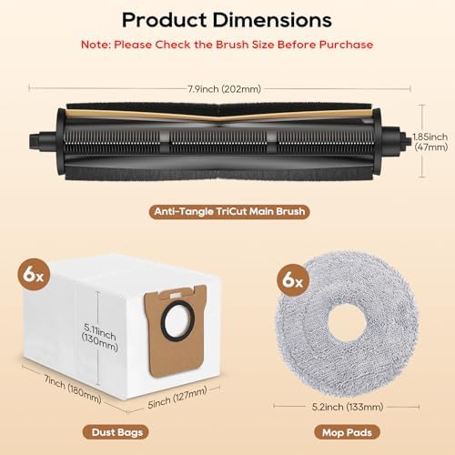 13 Pcs TriCut Brush Accessories for Dreame Robot Vacuums