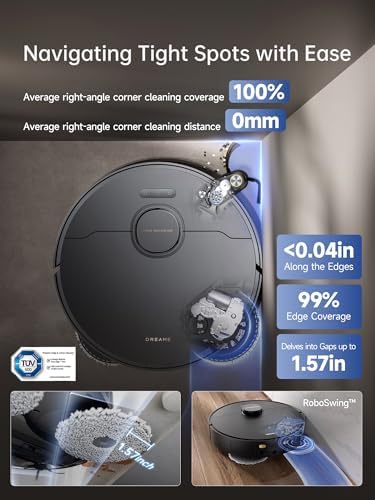 DREAME X40 Ultra Robotic Vacuum with Removable Mop and Liftable Brushes