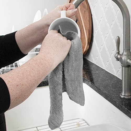 Ritz Horizontal Stripe Bar Mop Cloth Set Gray 6 Piece
