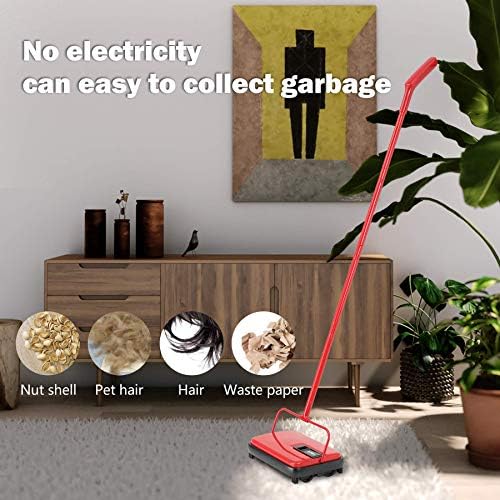 Eyliden Quiet Carpet Sweeper No Electricity Lightweight Easy to Use
