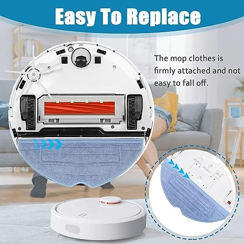 6 Pcs Microfiber Mop Pads for Roborock Robot Vacuums