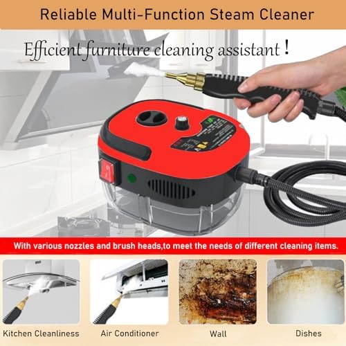 INTSUPERMAI High Temp Steam Cleaner with 3 Brush Heads