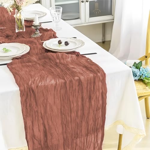 6 Pack Dusty Pink Cheesecloth Table Runners 10 Ft