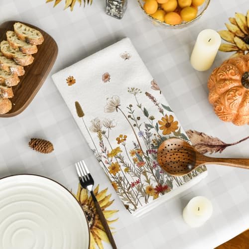 Artoid Mode Daisy Wild Flowers Dish Towels Set of 2