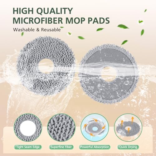 8 Pack Microfiber Mop Cloths for Qrevo Pro Compatible Robot Vacuums