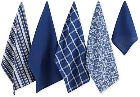 DII Assorted Woven Kitchen Towel Set 5 Piece