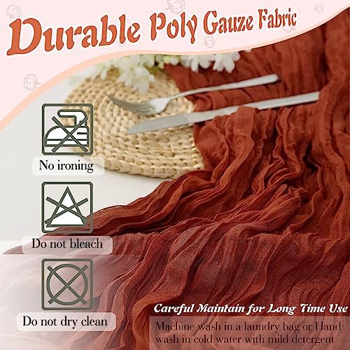 Waligoy Terracotta Cheesecloth Table Runner 6 Pack 35 Inches Long