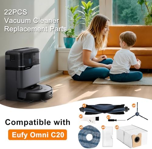 22 Pack Accessories for Eufy Omni C20 Robot Vacuum