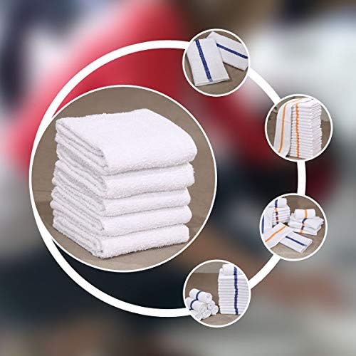 GOLD TEXTILES 60 PC White Cotton Blend Bar Mop Towels