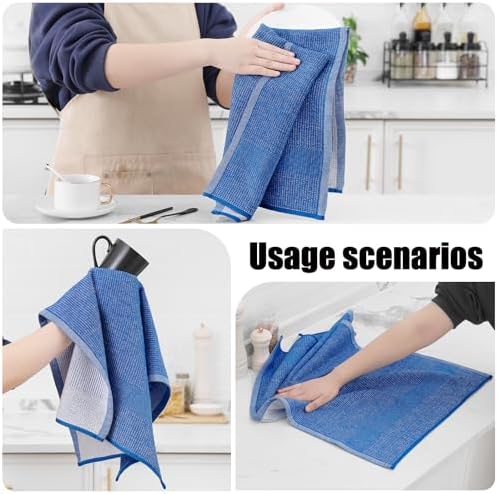 Homaxy Premium Kitchen Towels 6 Pack Blueberry