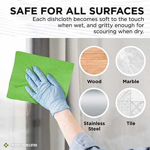 Wettex Swedish Dishcloths 10 Pack Reusable Eco-Friendly Cleaning Towels