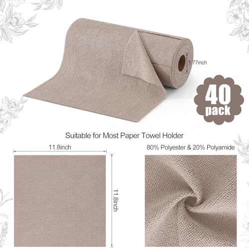 Homaxy Tear Away Dish Cloths Rolls 40 Sheets