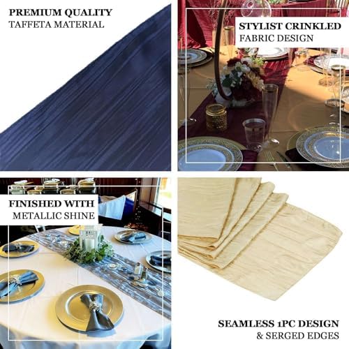 Efavormart 12x108 Accordion Crinkle Taffeta Table Runner