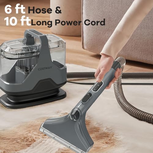 COSTWAY Upholstery Cleaner Machine Portable Spot Cleaner with 15Kpa Suction 600W Power