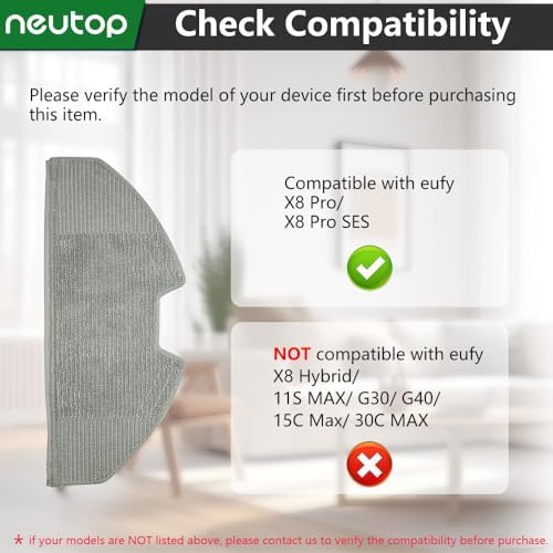 Neutop Replacement Mopping Cloths for eufy X8 Pro 6-Pack