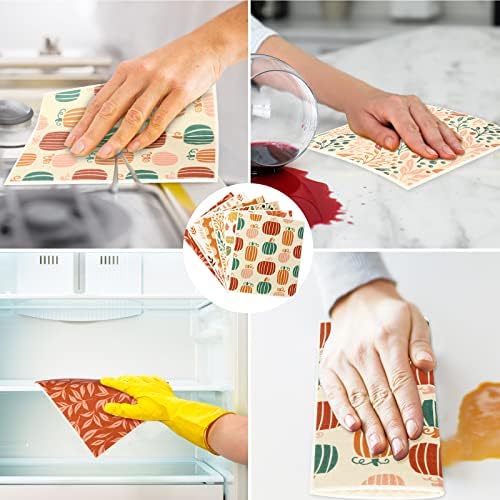 Whaline Fall Boho Dishcloths 6Pcs Reusable Kitchen Towel