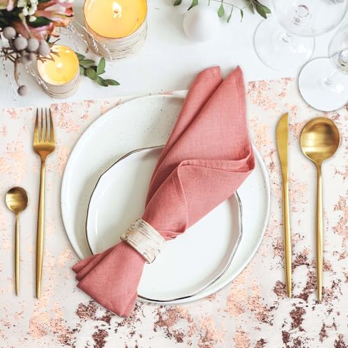 3 Piece Rose Gold Table Runner with Glitter Sequins