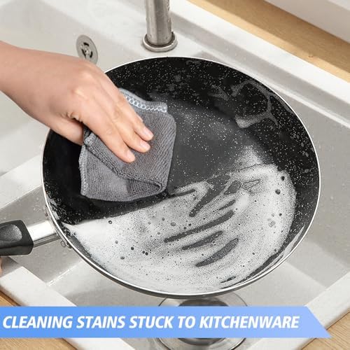 KinHwa 12inchx12inch Gray Microfiber Dish Cloths 9 Pack