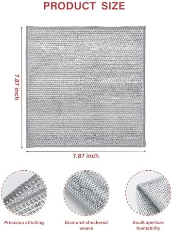 10 Pack Multi Functional Wire Dishcloth Double Layer Scratch Resistant Reusable Durable