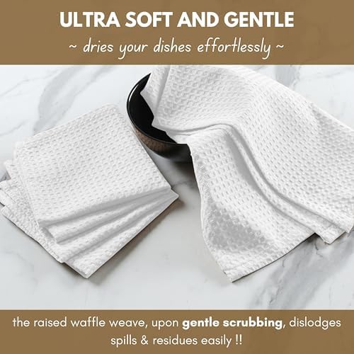 Native Fab Waffle Dish Cloths 18 Pack - 12x12 White