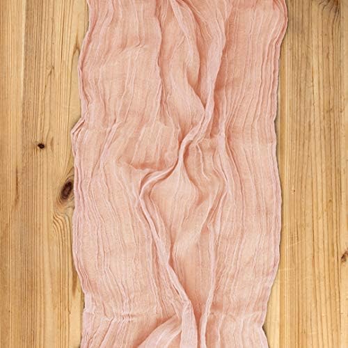 Blush Pink Cheesecloth Table Runner Extra Long 283x157 Inch