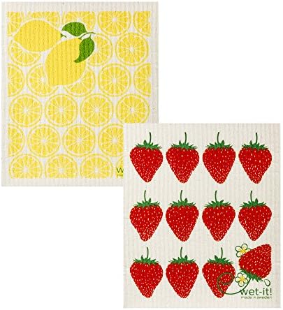 Swedish Dishcloth Set Strawberry Lemonade 2 Pack