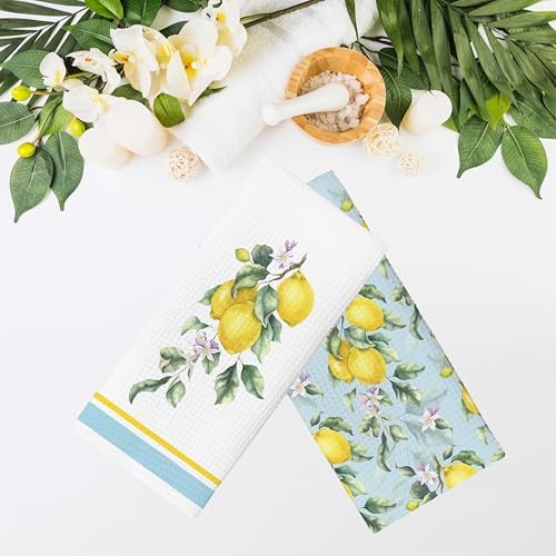 Yellow Lemon Seasonal Kitchen Towels Set of 2