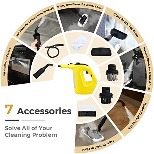 Goplus Multipurpose Handheld Steam Cleaner with 17 Accessories