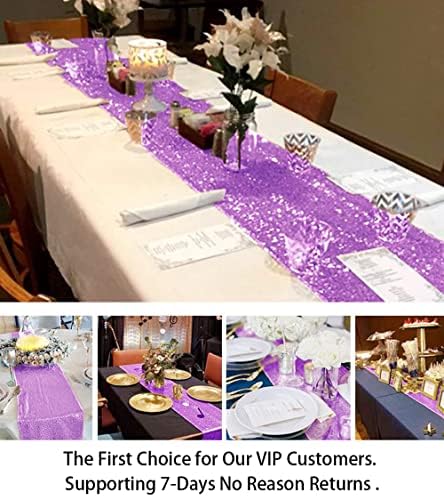 ShinyBeauty Lavender Sequin Table Runner 2pcs 12x72-Inch Wedding Decoration