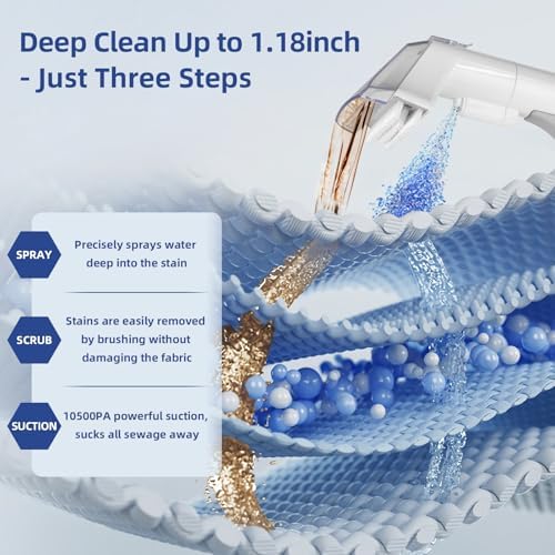 Slevoo Carpet Cleaner Machine 105Kpa Strong Suction Portable
