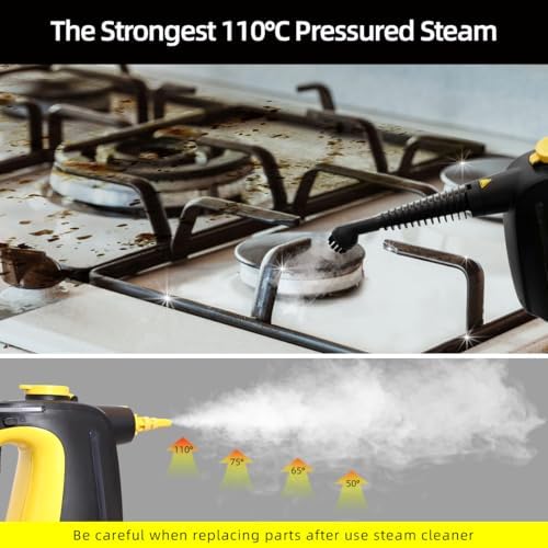 Yardeen 1350W Pressurized Handheld Steam Cleaner with 10-Piece Accessory Set